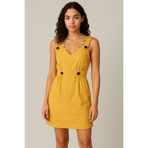 Brooklyn Industries Yellow Pinafore Cotton Dress